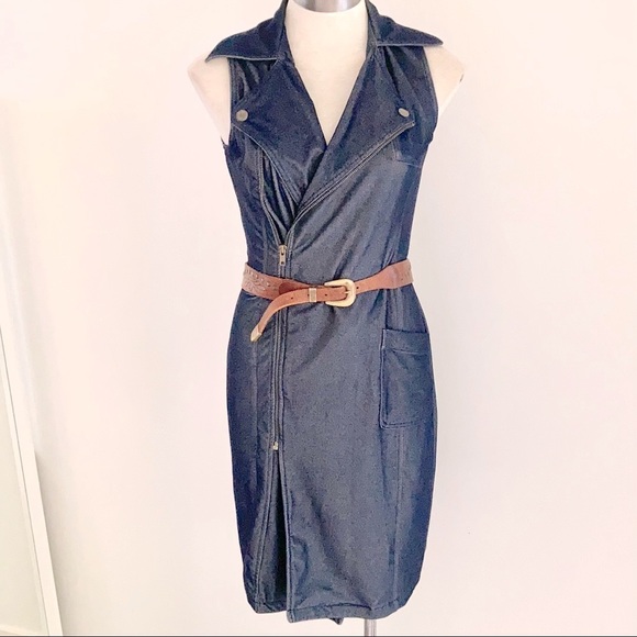 Denim-look stretch sleeveless shirt dress by MNG ( Mango) Size M - Picture 10 of 10